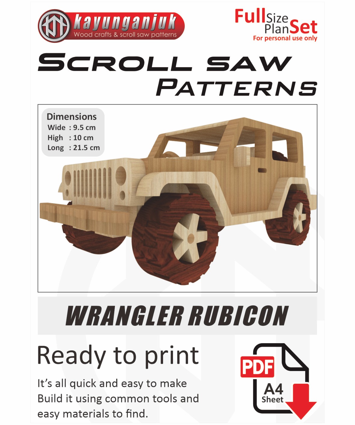 Jeep Wrangler Rubicon Wooden Toy Plans