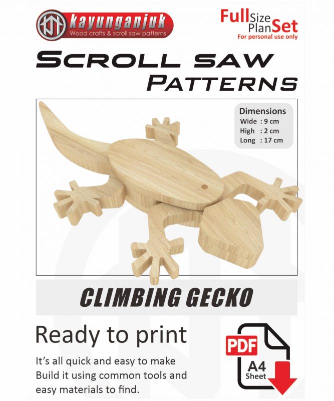 Climbing Gecko Wooden toy plans Kayu Nganjuk