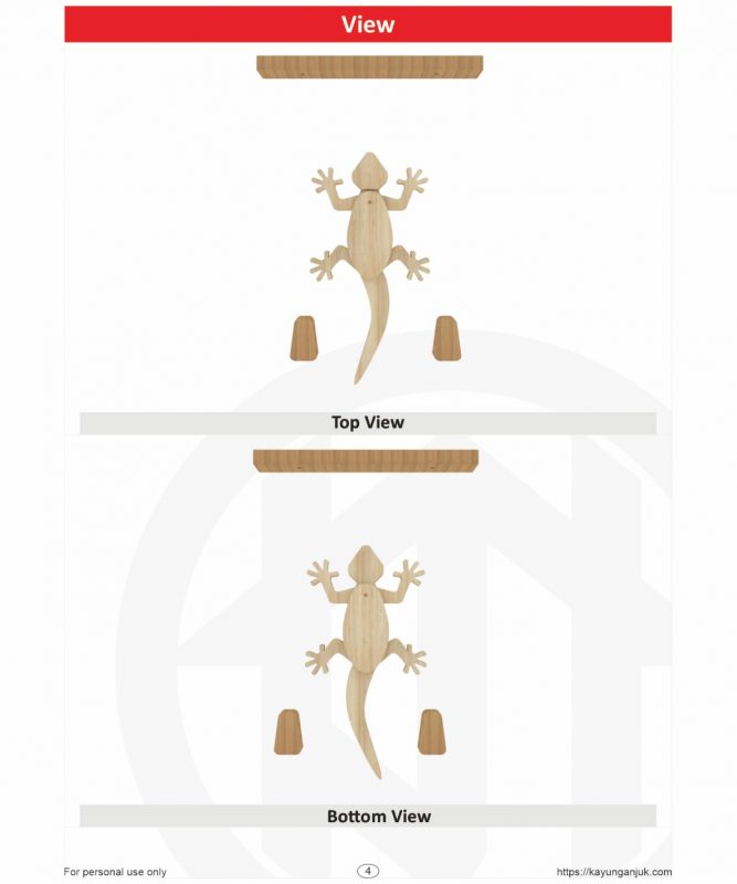 Climbing Gecko Wooden toy plans Kayu Nganjuk