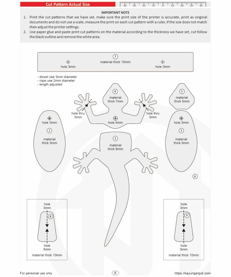 Climbing Gecko Wooden toy plans Kayu Nganjuk