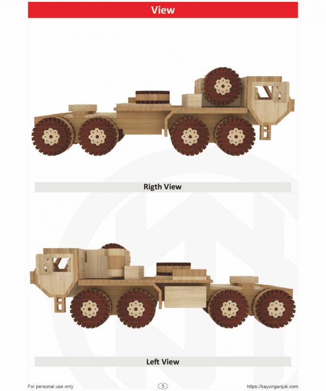 OSHKOSH HEMTT M983 Wooden toy plans - Kayu Nganjuk