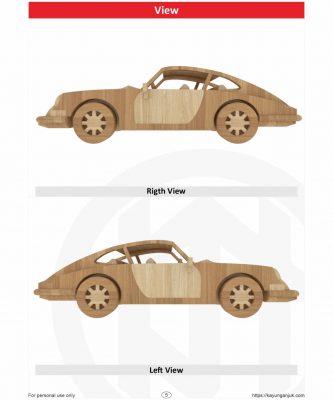 Porsche 911 Cayman Wooden toy plans - Kayu Nganjuk