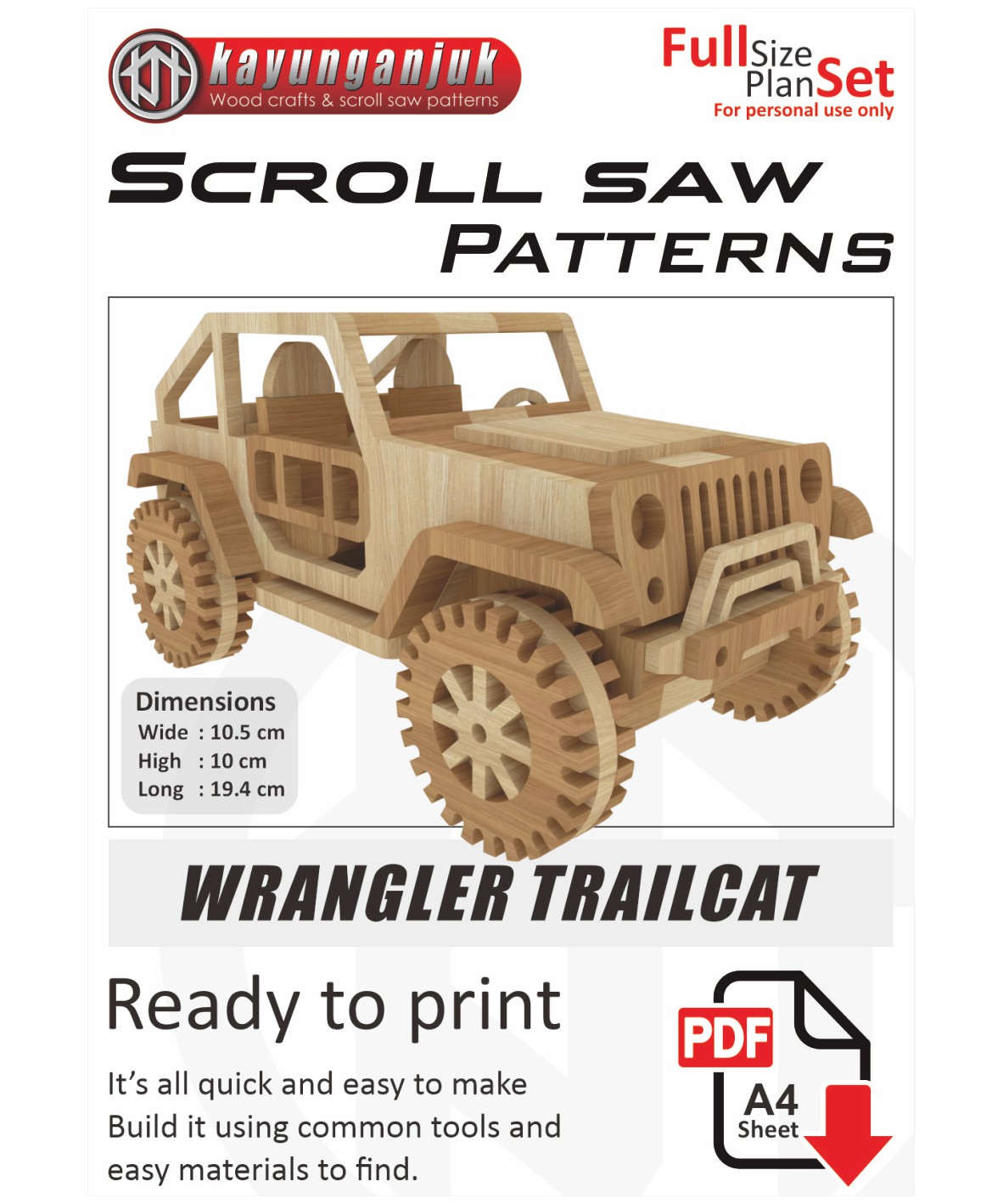 Jeep Wrangler Trailcat Wooden Toy Plans