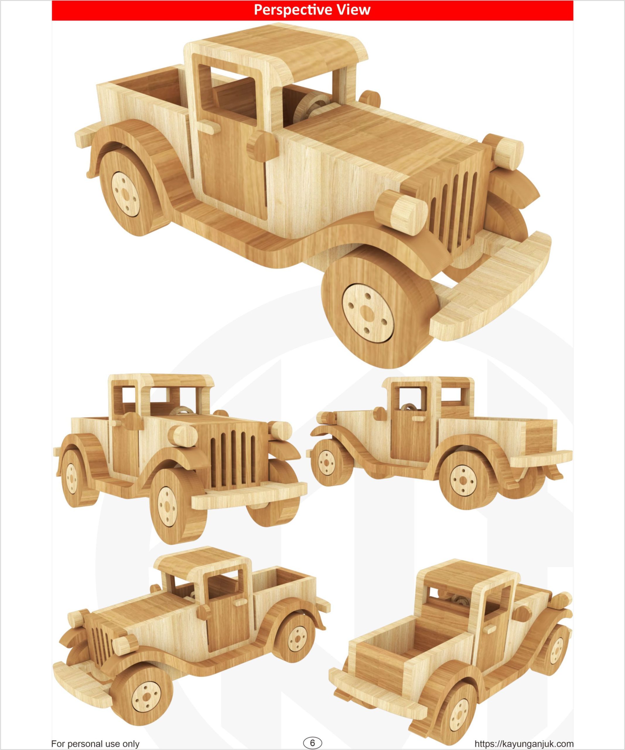 Ford Pickup Truck Wooden Toy Plans