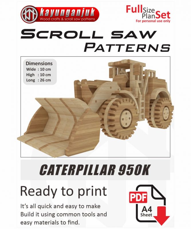 Caterpillar 950K Front Loader Wooden toy plans - Kayu Nganjuk