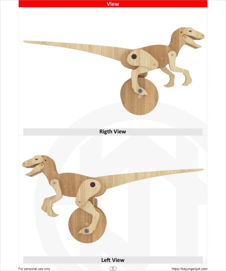 Velociraptor Wooden toy plans download pdf - Kayu Nganjuk