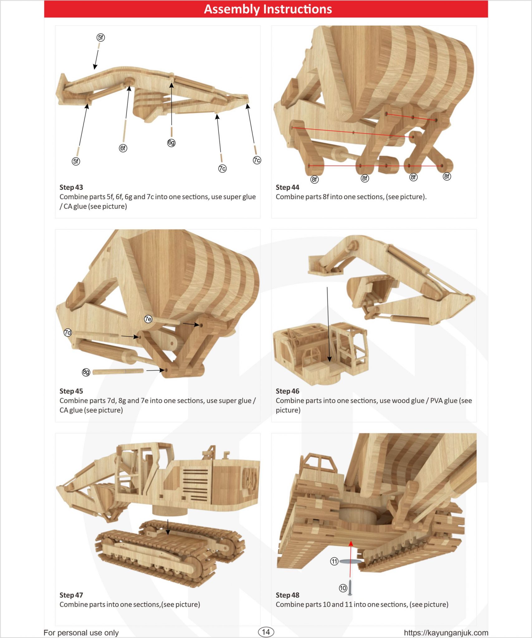 Caterpillar 320GC Excavator Wooden toy plans download