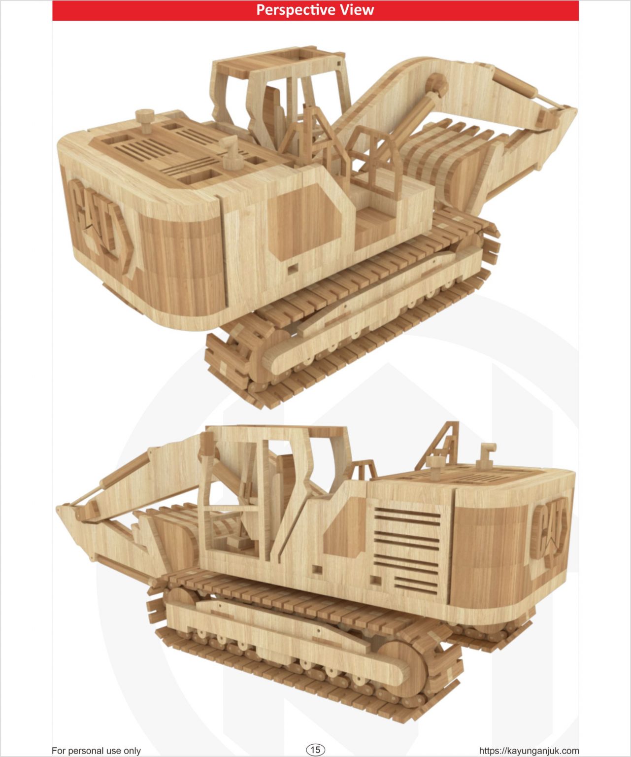 Caterpillar 320GC Excavator Wooden toy plans download