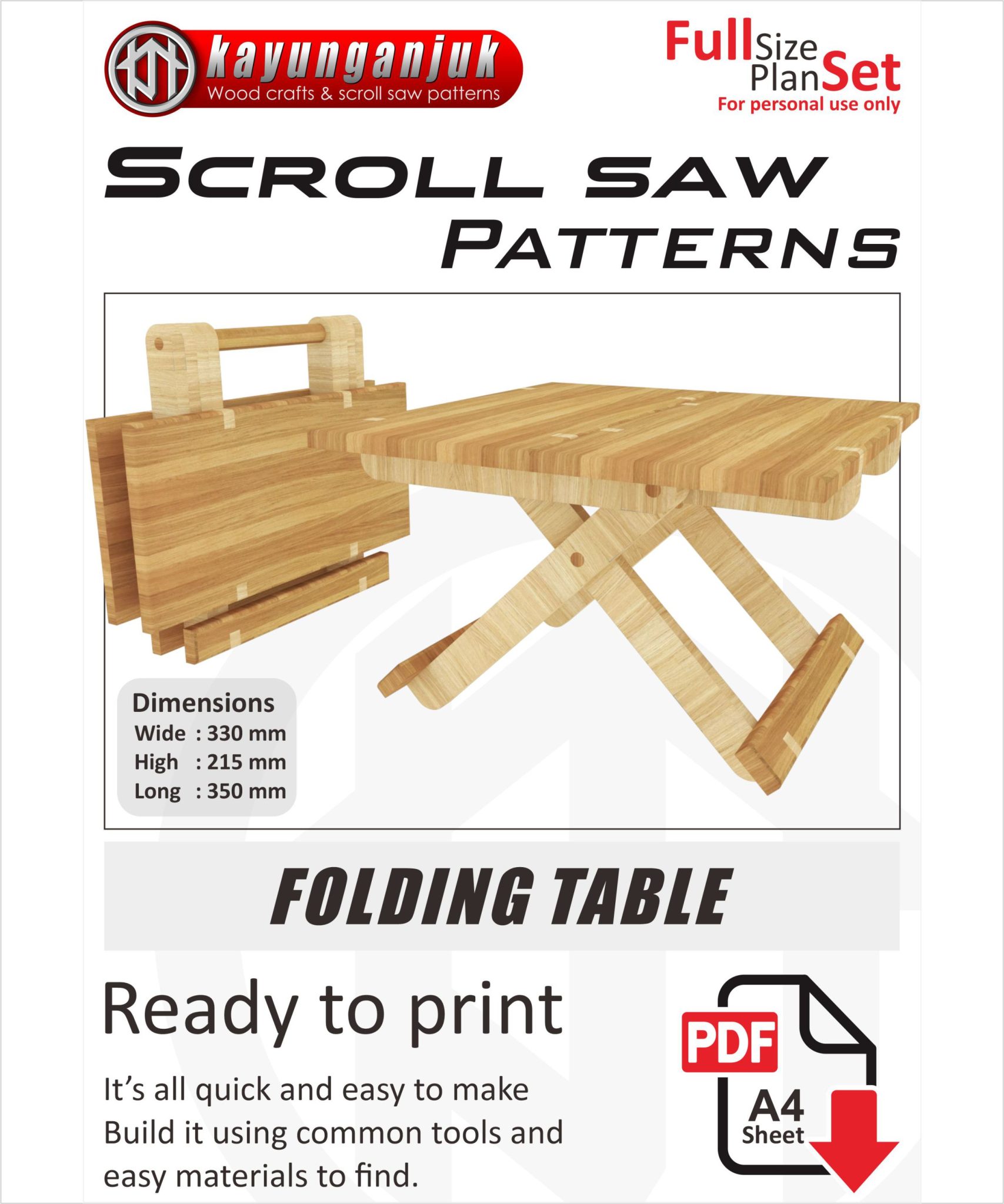 Folding Table Woodworking plans Download PDF Kayu Nganjuk