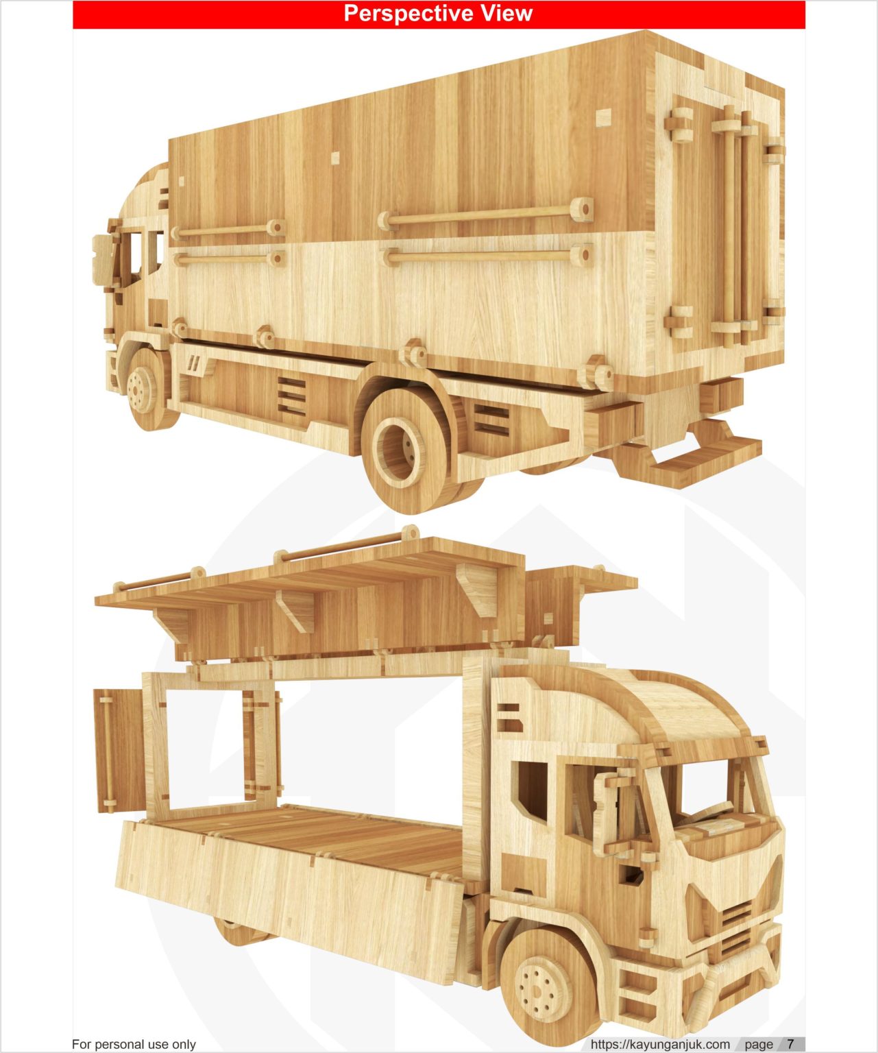 Iveco Eurocargo Wingbox Truck Wooden toy plans download PDF