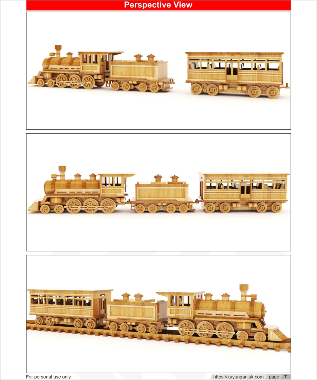 Locomotive Set Wooden toy plans and patterns download pdf